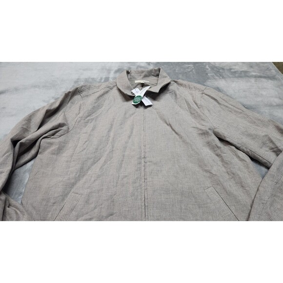 Hawker Rye Men's Tan Large Linen Blend Coaches Jacket NWT - Picture 1 of 9